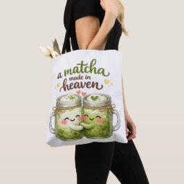 En Matcha som är gjord i himlen Söt Rolig Puns Tygkasse