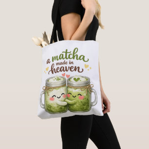 En Matcha som är gjord i himlen Söt Rolig Puns Tygkasse