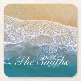 En med Beach Underlägg Papper Kvadrat