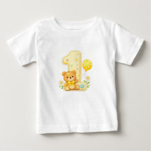 En med Björn 1-års födelsedagsbaby T-shirt