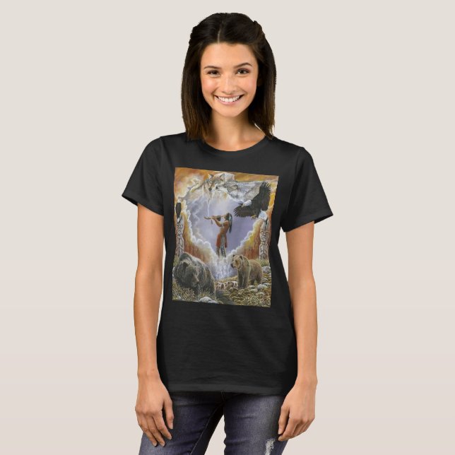 En med naturens fredspipa t shirt (Hel framsida)