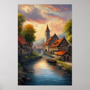 En medeltida bys tidslösa charm poster