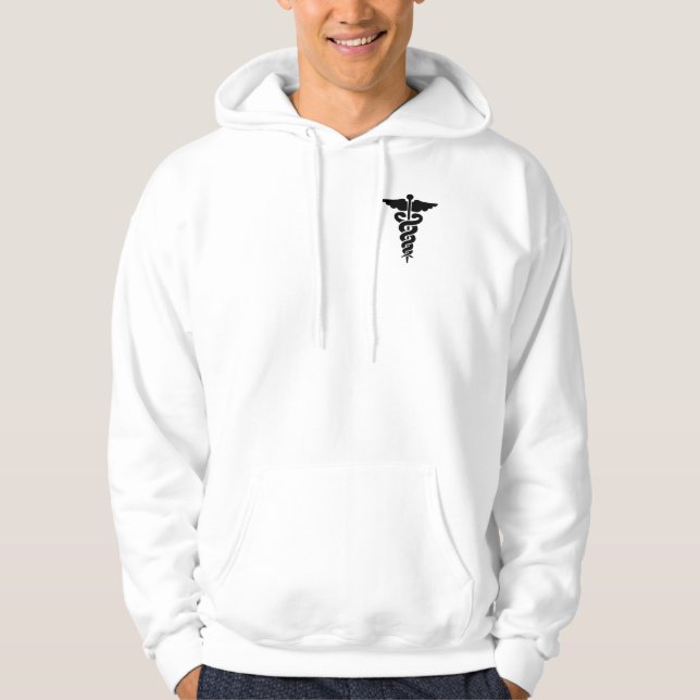En medicinsk symbol tröja med luva (Framsida)