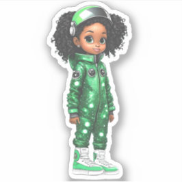 En medlem i astronaut-gruppen - Grönt Klistermärken