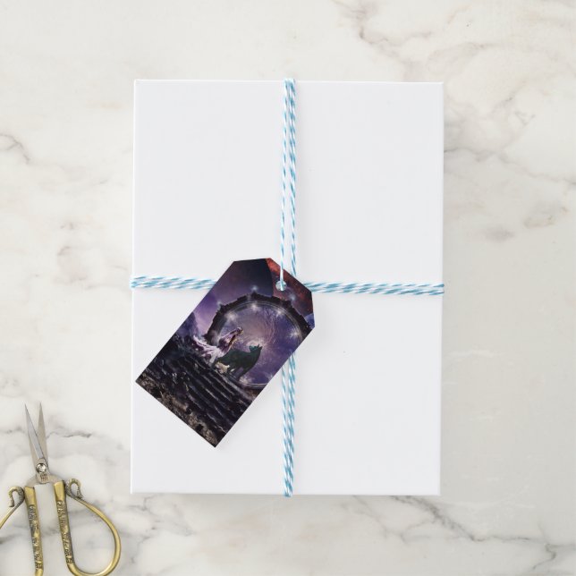 En mejerifisk och en mörk varg presentetikett (Med Snöre)