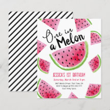 En melon födelsedagsfest budget inbjudan