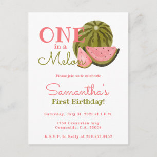 En melon på miljonen födelsedagstema Vattenmelon t Vykort