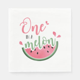 En melon-vattenmelon förstagångsfödelsedags servet pappersservett