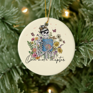 En mer kapitel-Blommigt-skelett Julgransprydnad Keramik