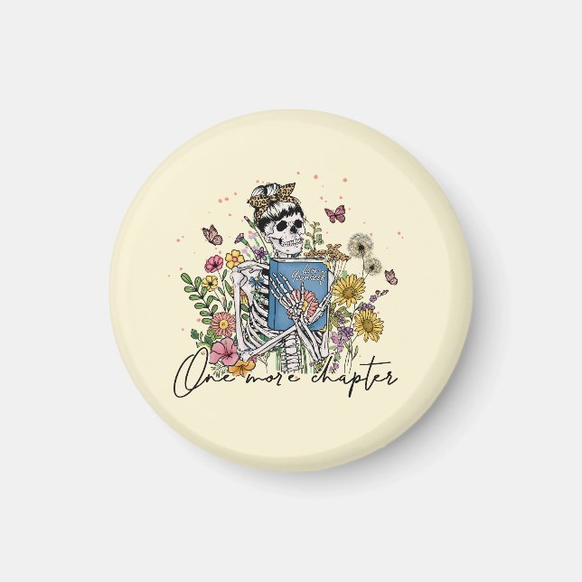 En mer kapitel-Blommigt-skelett Magnet (Framsidan)