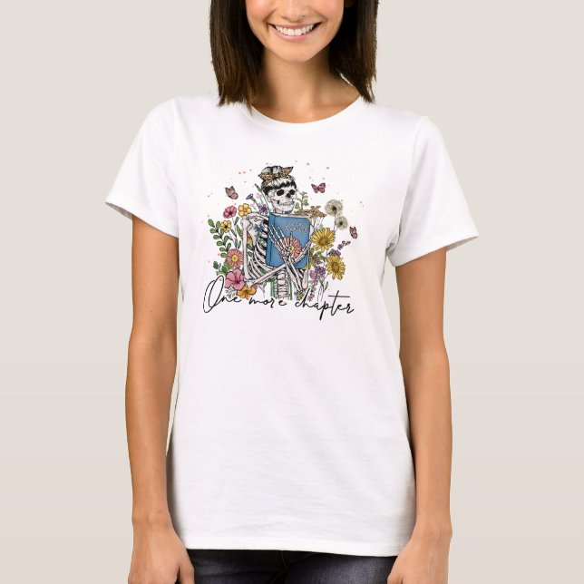 En mer kapitel-Blommigt-skelett T Shirt (Framsida)