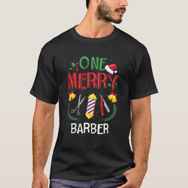 En Merry Barber Beard Grooming Ugly T Shirt (Framsida)