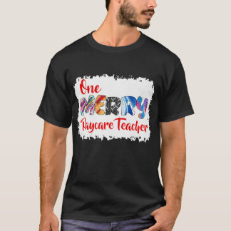 En Merry Daycare Teacher jul PJ Julafton Matchi T Shirt