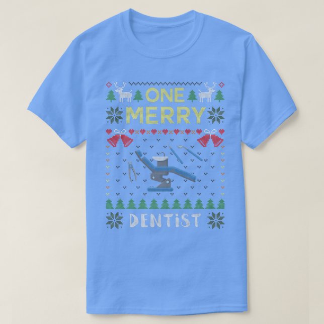 En Merry Dentist Dental Doktor Ugly jul Swe T Shirt (Design framsida)