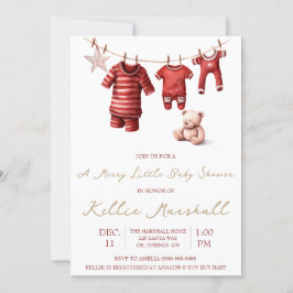 En merry Little Baby Shower, Baby Clothesline Inbjudningar