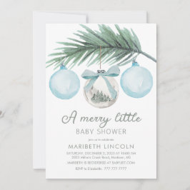En Merry Little Baby Shower | Boy Baby Shower Inbjudningar
