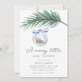 En Merry Little Baby Shower | Boy Baby Shower Inbjudningar