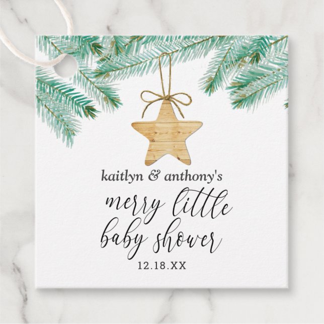 En Merry Little Baby Shower Gåvor Etiketter (Framsida)