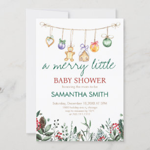 En Merry Little Baby Shower Inbjudningar