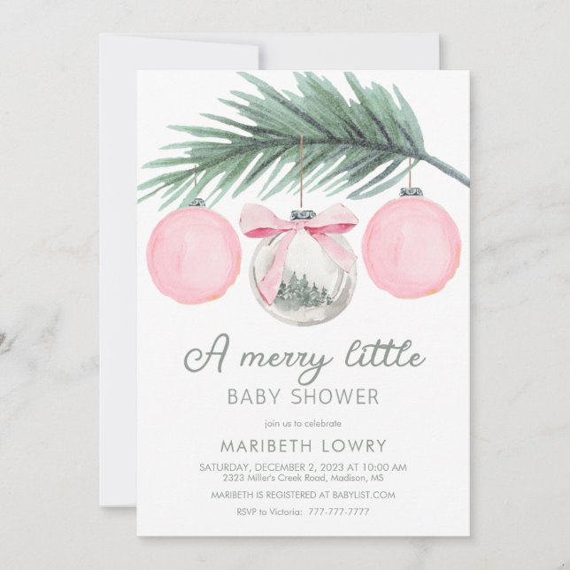 En Merry Little Baby Shower | Juldusch Inbjudningar (Framsida)