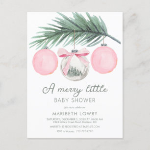 En Merry Little Baby Shower Juldusch Vykort