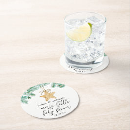 En Merry Little Baby Shower Underlägg Papper Rund