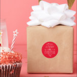 EN MERRY LITTLE CHRISTMAS söt, kortisonröd Runt Klistermärke<br><div class="desc">med kat mass >> kat@simplysweetPAPERIE.com <<< NOTE - Kraftutseendet är ett utskrivet speciellt meddelande från bild Send och extra med stil och pizzazz i år... Personlig med dina detaljer och foton som mina moderna helgdag säkert kommer att klara sig ut från hälsning som dina vänner och familj kommer att få...</div>