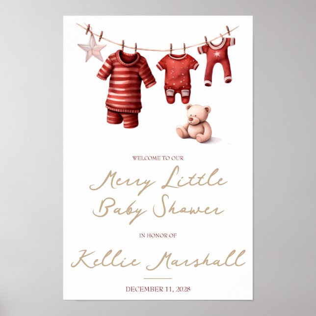 En merry Little Shower, Barnkläder Välkommen Poster (Framsidan)