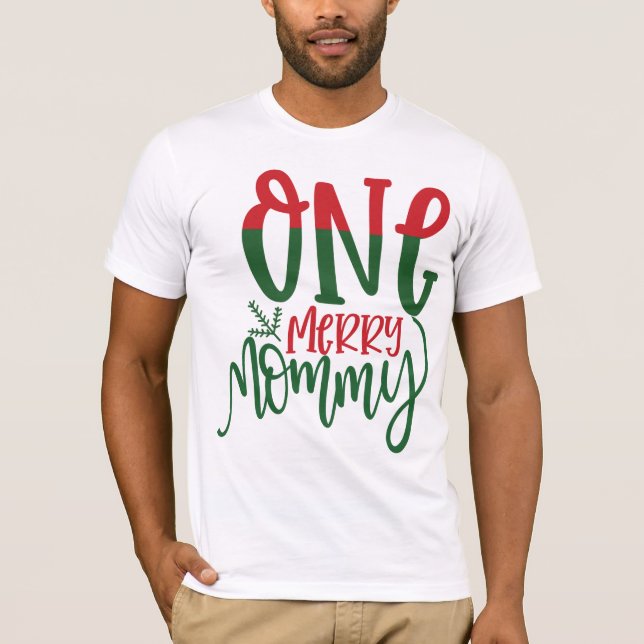 En Merry Mamma Ugly jul Sweater Family Julafton T Shirt (Framsida)