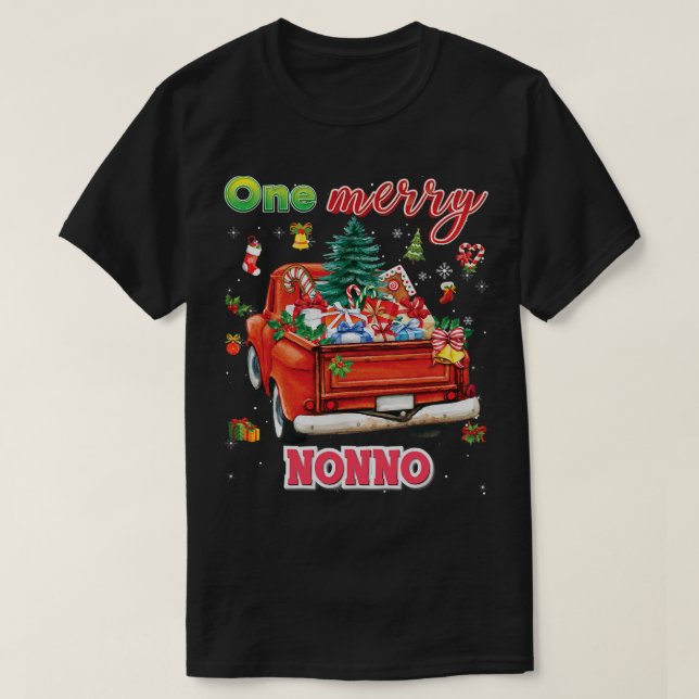 En Merry Nonno Julgran Lastbil Sweater Ugly T Shirt (Design framsida)