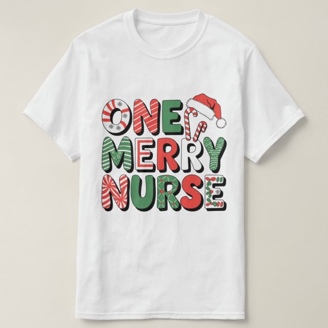 En Merry Nurse-jul T Shirt (Design framsida)