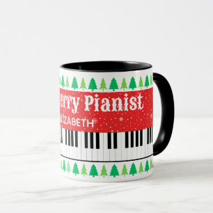 En Merry Pianist Julgran Helgdagar Mugg