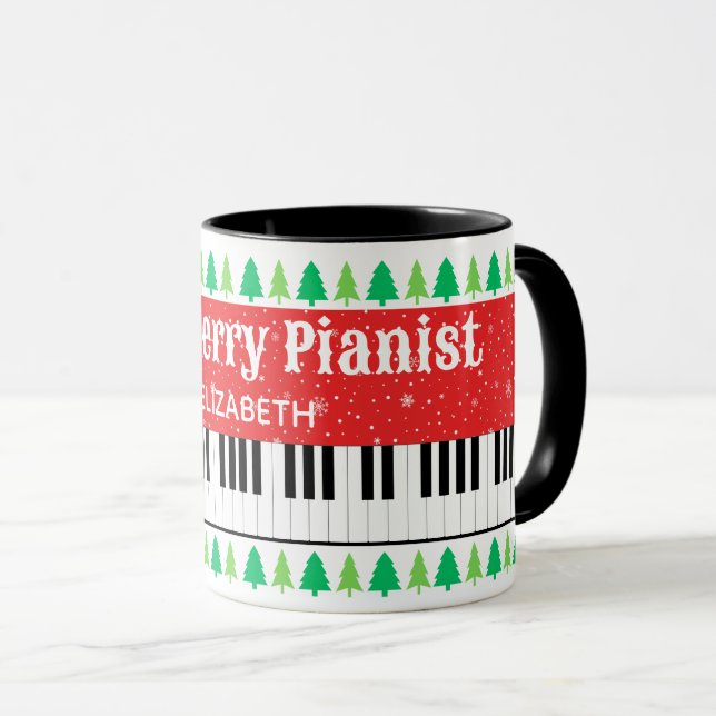 En Merry Pianist Julgran Helgdagar Mugg (Framsida höger)