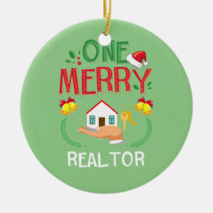 En Merry Realtor Real Gods Ugly jul Julgransprydnad Keramik