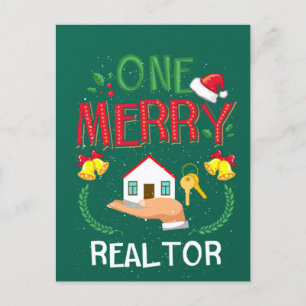 En Merry Realtor Real Gods Ugly jul Vykort