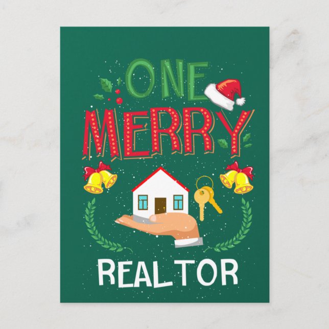En Merry Realtor Real Gods Ugly jul Vykort (Framsida)