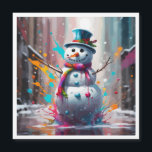 En Merry Snögubbe-kalender<br><div class="desc">Ett kallt snögubbe mot bakgrund av stänkt färg i olika färg. Bild symboliserar vintern i staden. Varje droppe färg på bakgrunden ser ut som om den har flödat från känslor och glädjen som snögubbe ger oss. Det färgstarka kaoset utgör en spännande och abstrakt bakgrund där alla kan se något av...</div>