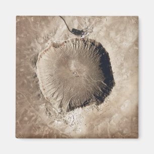 En meteorite får effekt krater magnet