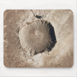 En meteorite får effekt krater musmatta