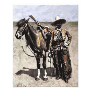 En mexikansk buccaro i Texas av Frederic Remington Fototryck