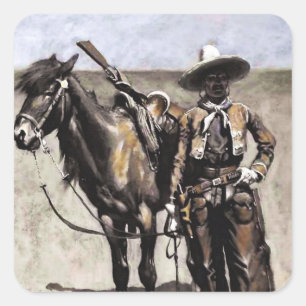 En mexikansk Buccaro i Texas av Frederic Remington Fyrkantigt Klistermärke