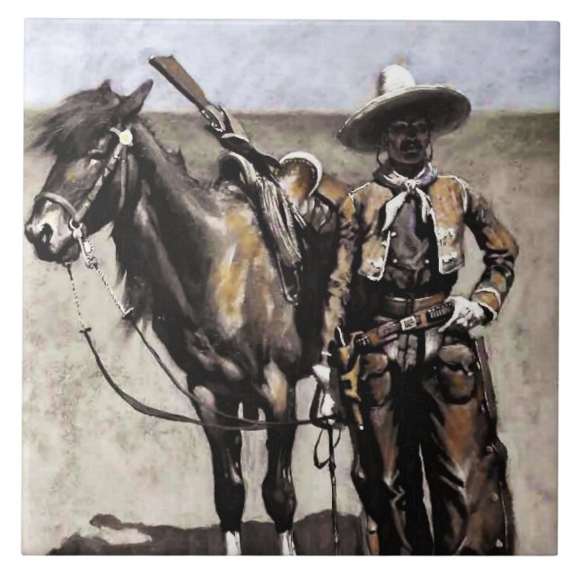 En mexikansk buccaro i Texas av Frederic Remington Kakelplatta (Framsidan)
