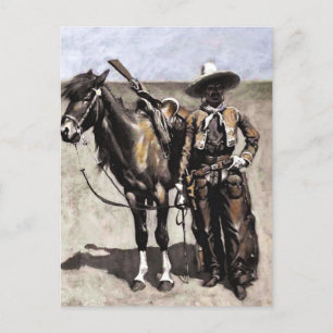 En mexikansk Buccaro i Texas av Frederic Remington Vykort