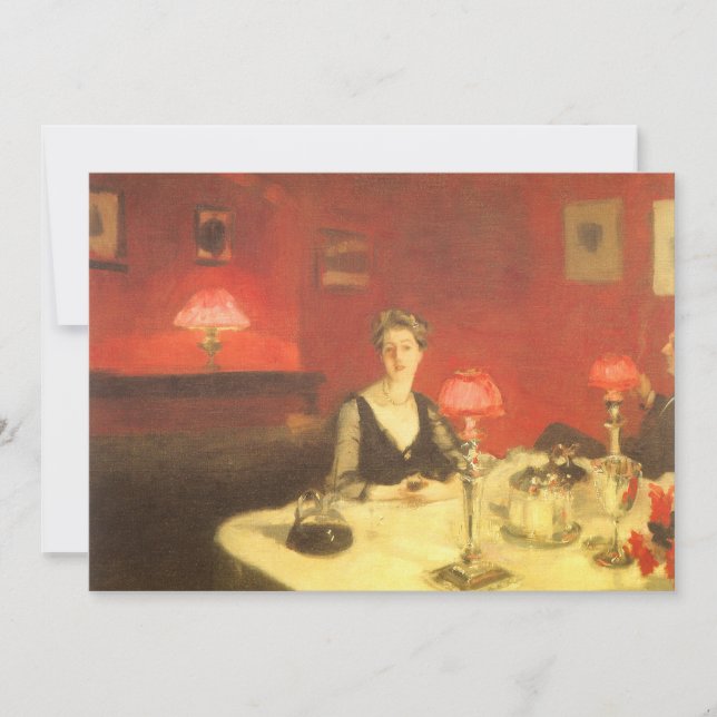 En middagsbords vid natt av John Singer Sargent Inbjudningar (Framsida)