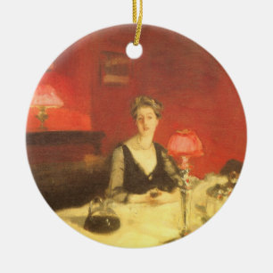 En middagsbords vid natt av John Singer Sargent Julgransprydnad Keramik