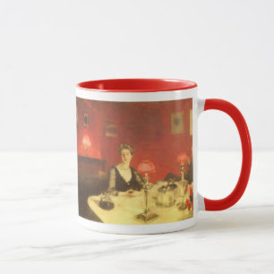 En middagsbords vid natt av John Singer Sargent Mugg