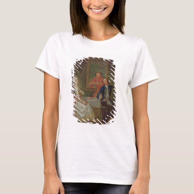 En middagskonversation (A Man och Woman Drinking p Tee Shirt (Framsida)