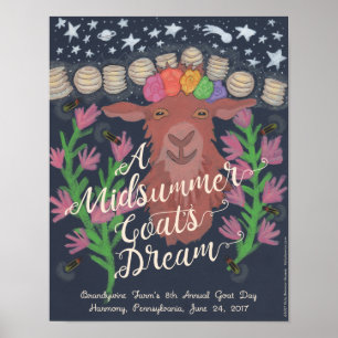 En Midsommar Goats Dream poster (11 x 14 tum)