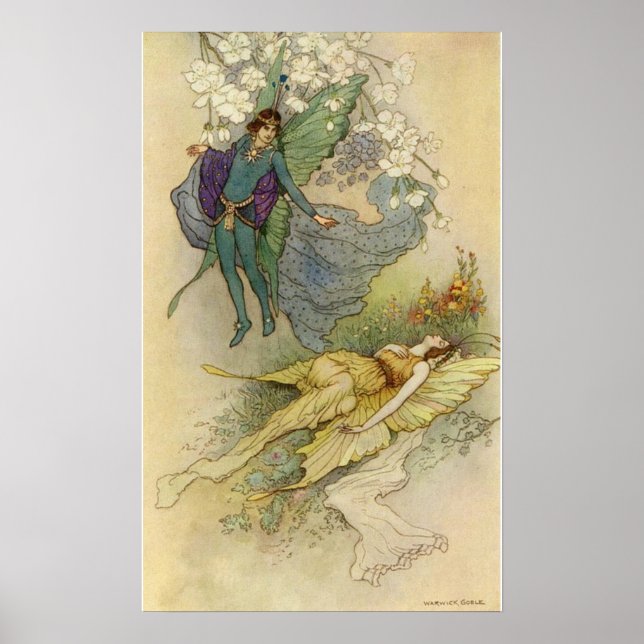 En Midsommarnattsdröm av Warwick Goble Poster (Framsidan)