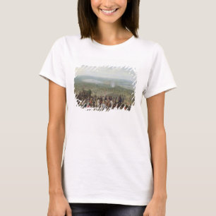 En militär Encampment med milisen på hästar, Tr T Shirt